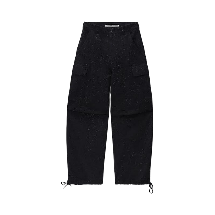Alexander Wang Mid-Rise Cargo Pant W/ Allover Hotfix 'Black'