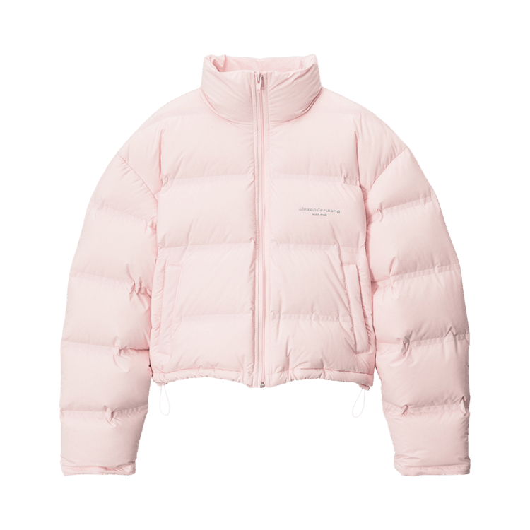 Alexander Wang Jacquard Channel Cropped Puffer W/ Reflective Logo 'Light Pink'