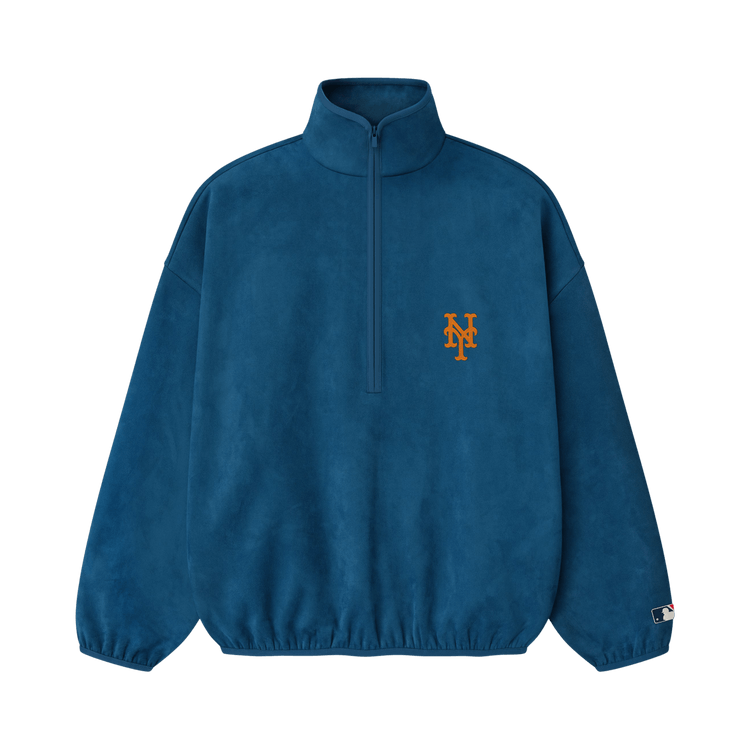 Fear of God Essentials Mets Suede Fleece Modern Half Zip 'Blue Sapphire'
