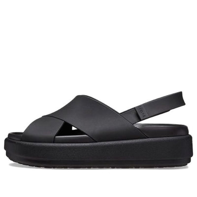 (WMNS) Crocs Brooklyn Luxe Cross Strap 'Black'
