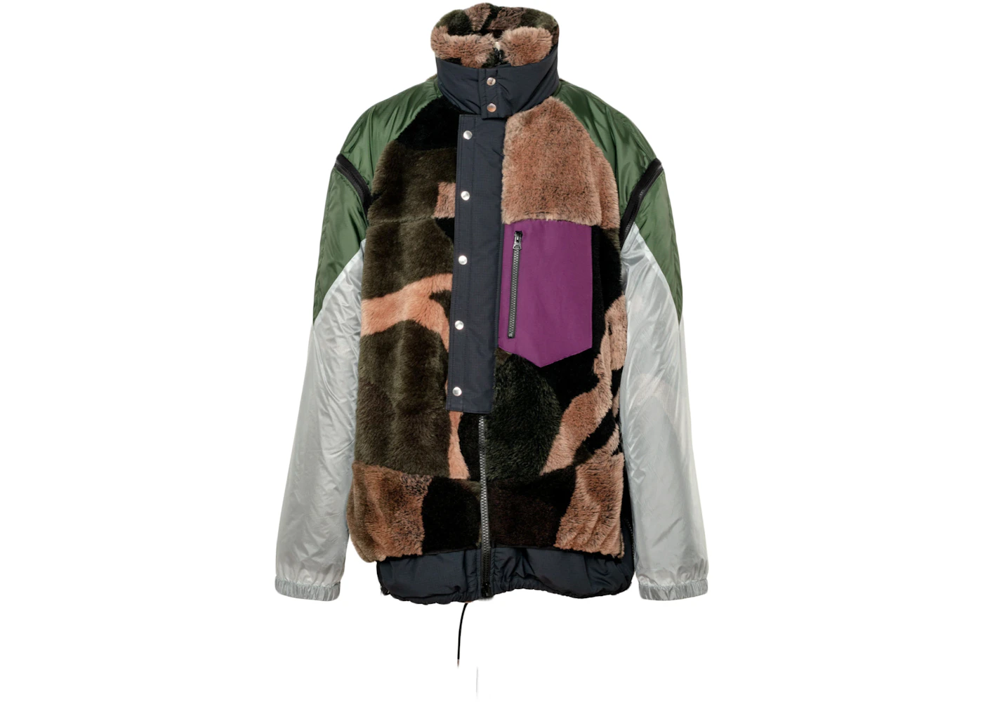 KAWS x Sacai Acquard Faux Fur Reversible Blouson Green