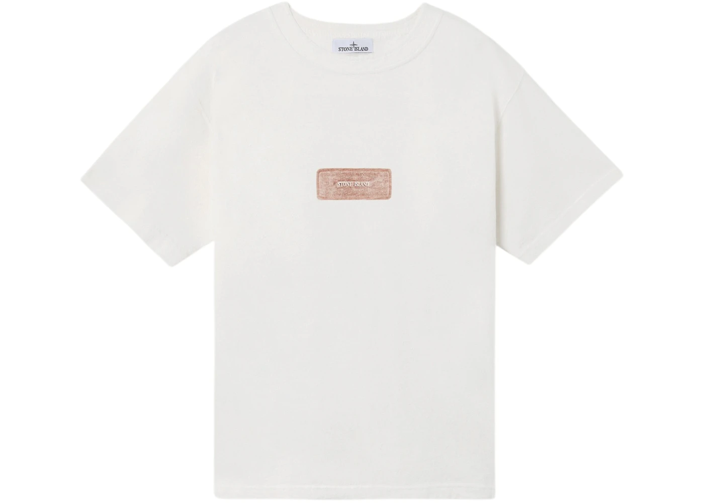 Stone Island Heavy Cotton Jersey 60% Recycled Raw Beauty 2100001 T-shirt Natural White