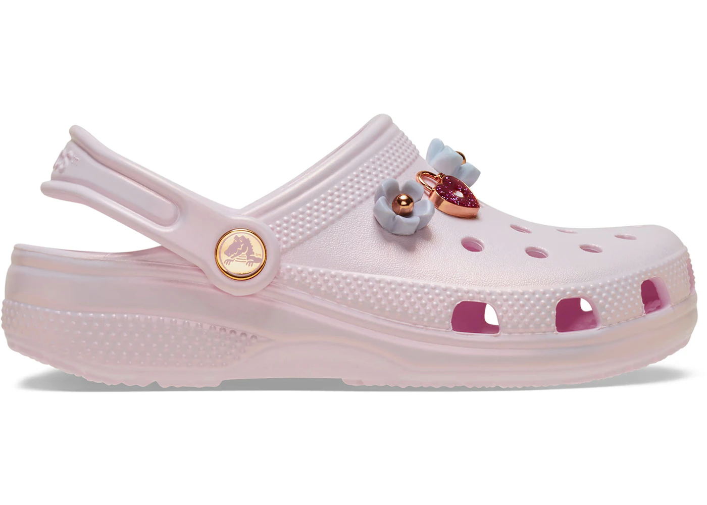 Crocs Classic Iridescent Charm Clog Pink Milk (Kids)