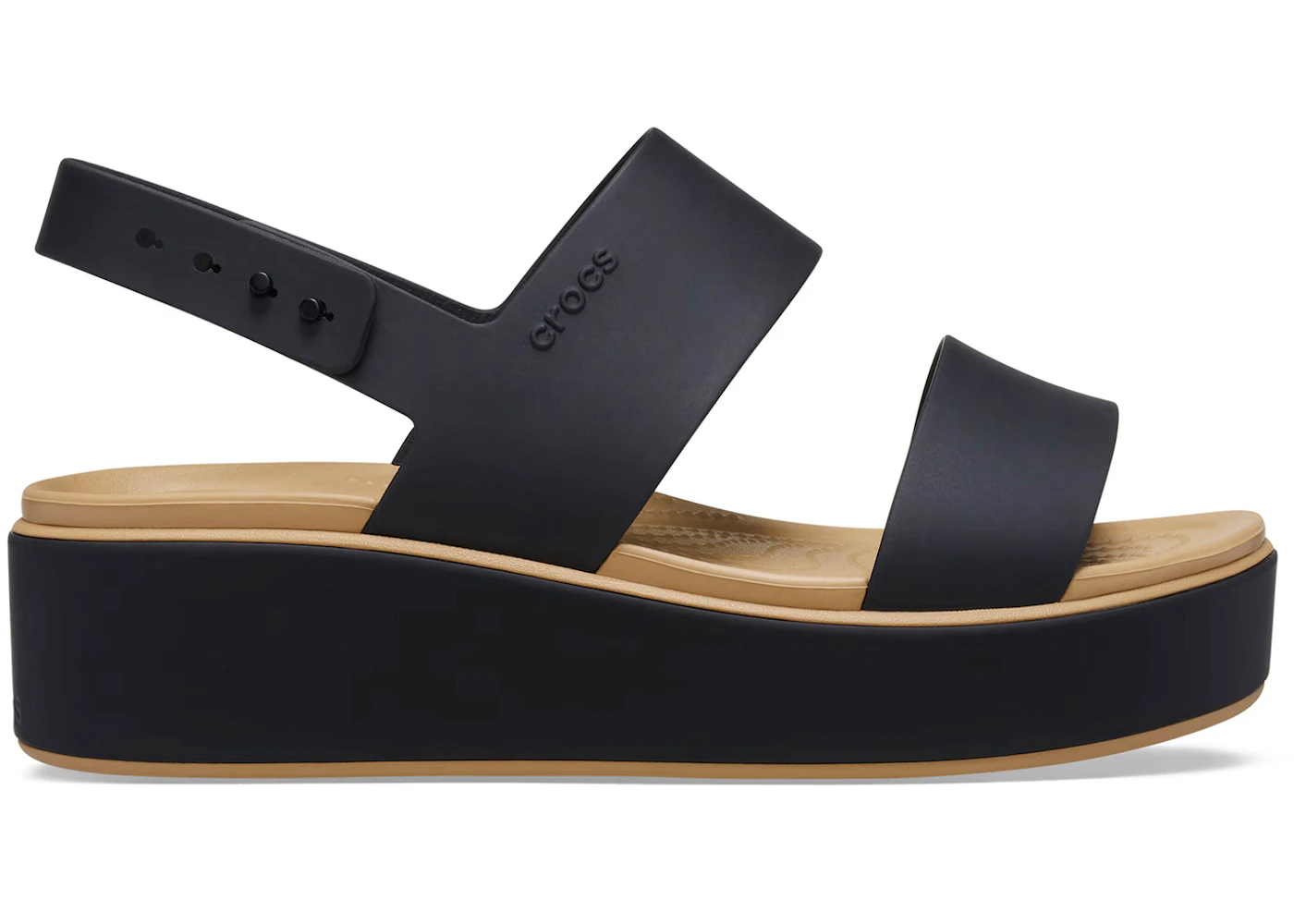 Crocs Brooklyn Low Wedge Cork Sandal Black Cashew (Women's)