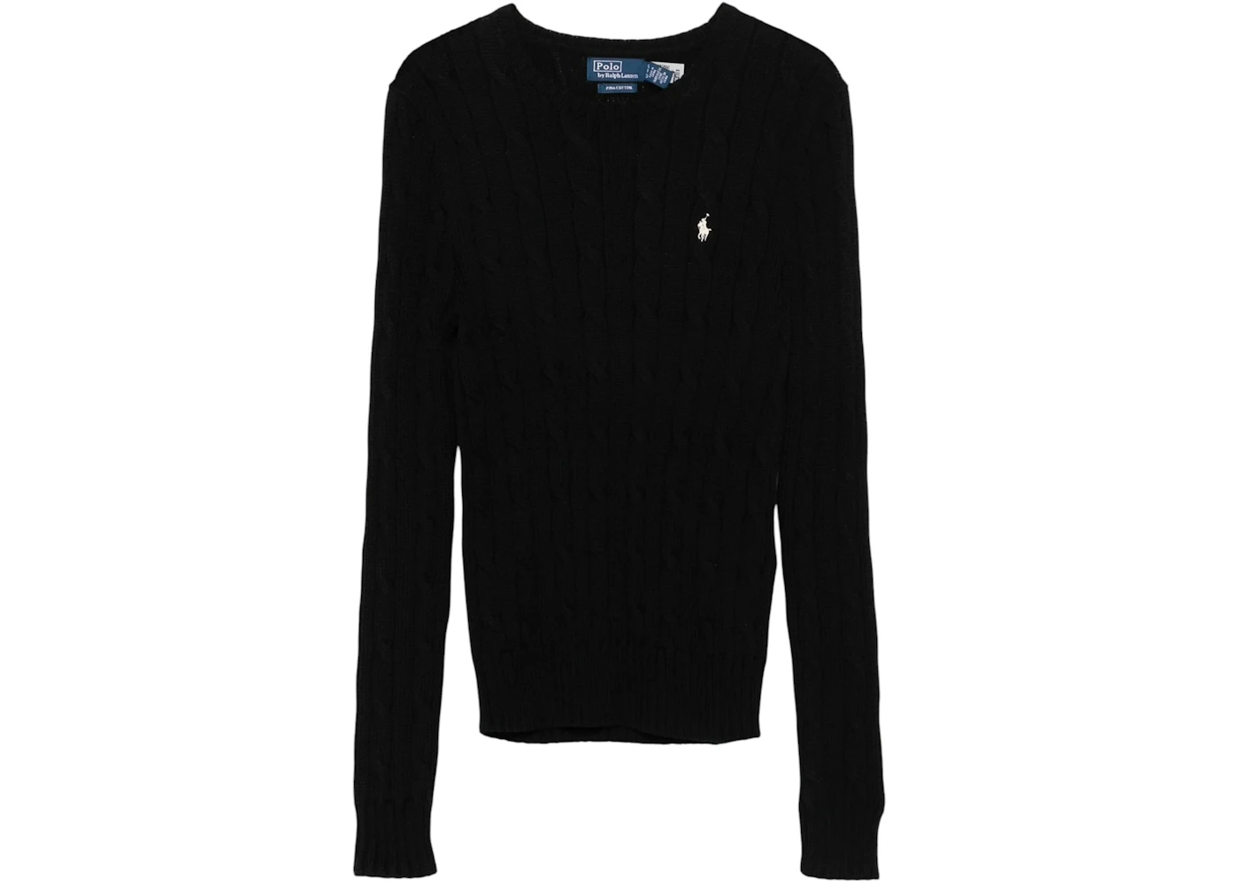 Polo Ralph Lauren Women's Cable Knit Cotton Crewneck Sweater Black