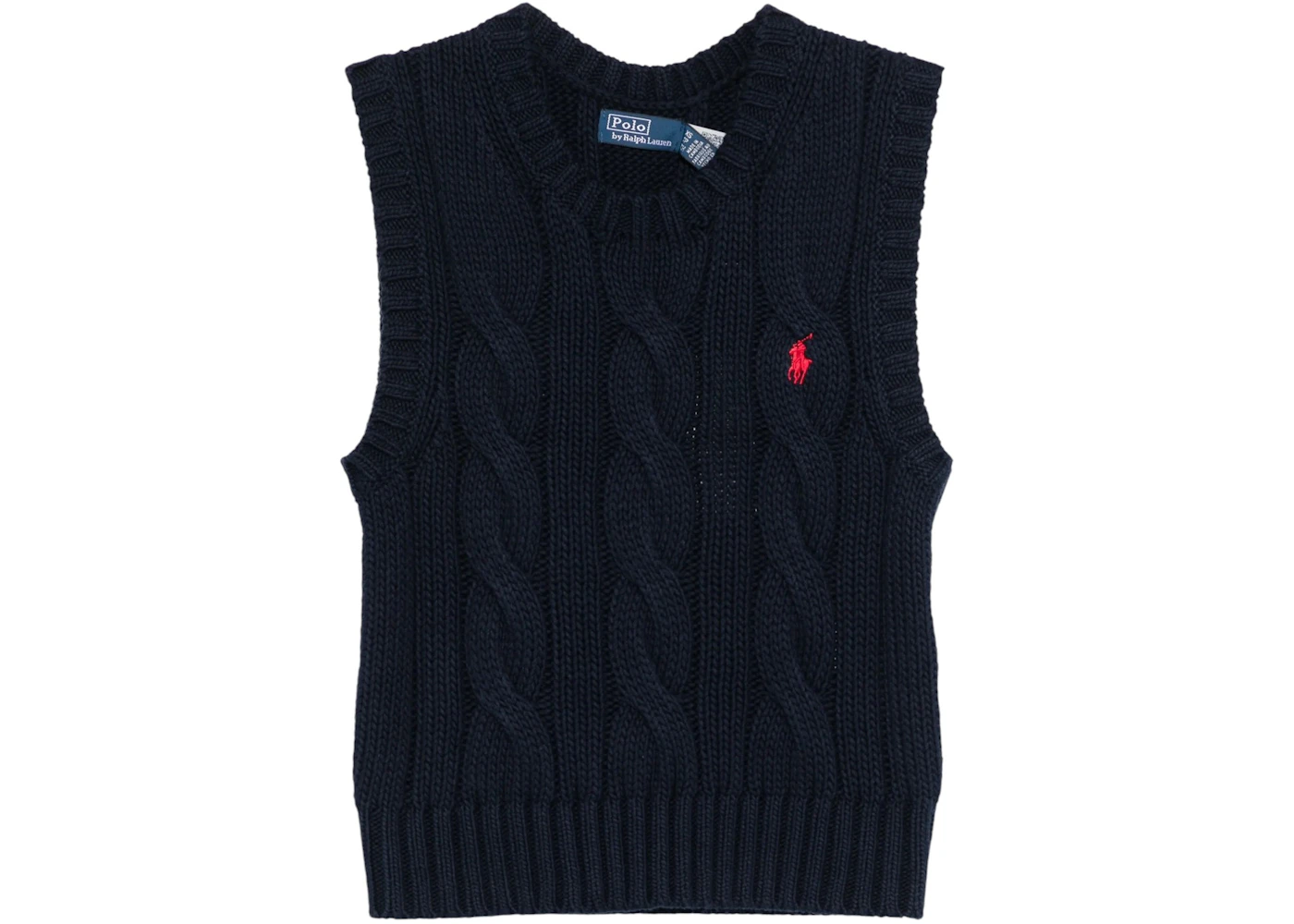 Polo Ralph Lauren Women's Sleeveless Cable-Knit Sweater Hunter Navy