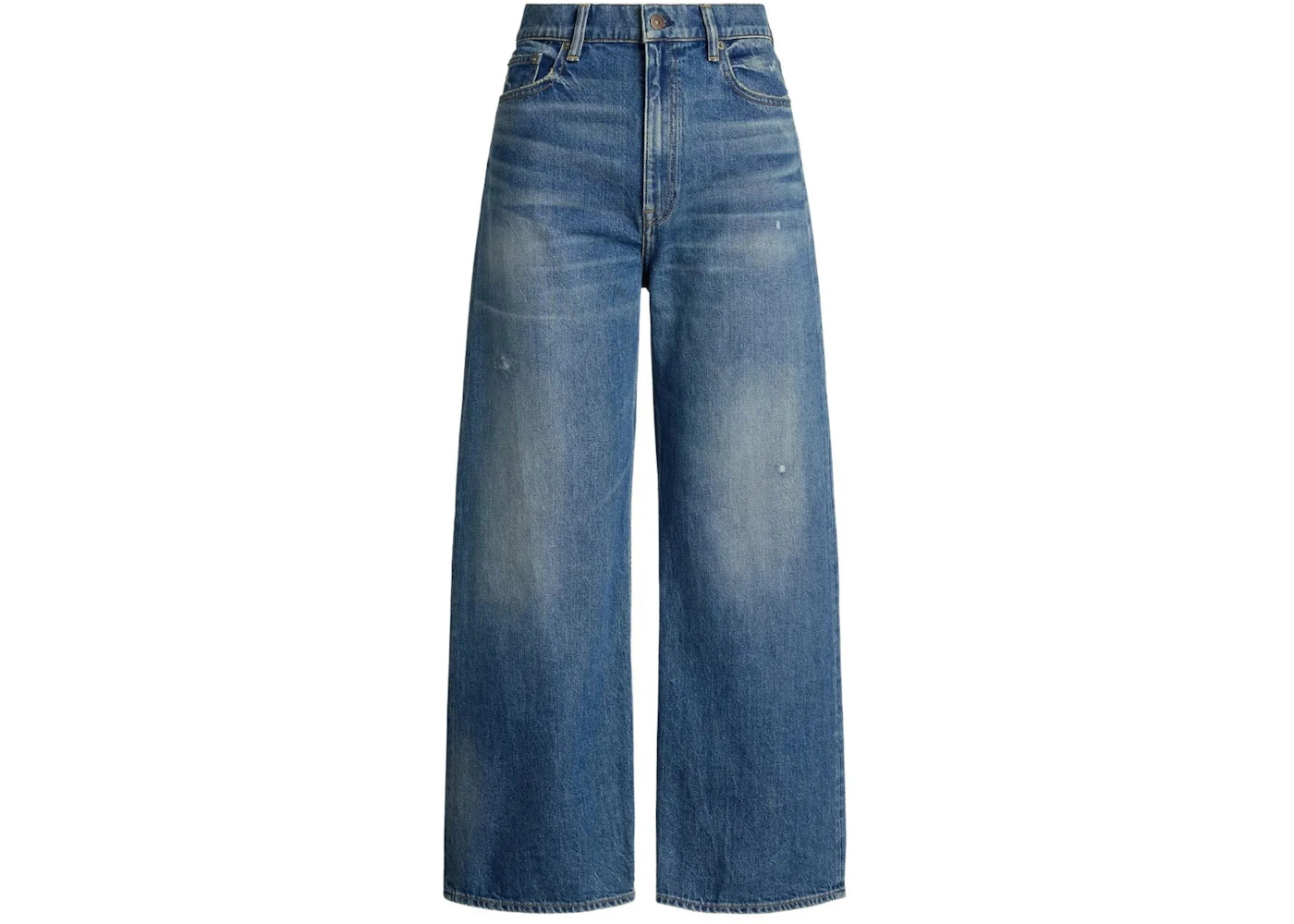 Polo Ralph Lauren Wide-Leg Distressed Jeans Maceen Wash