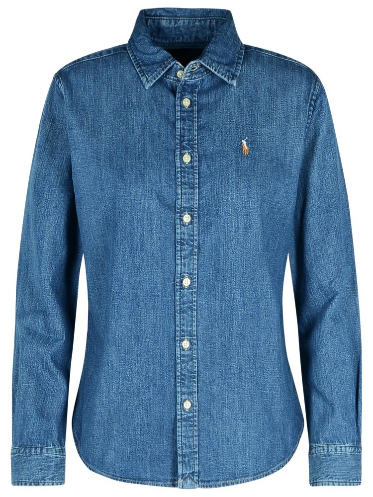 Polo Ralph Lauren Logo Embroidered Slim-Fit Denim Shirt