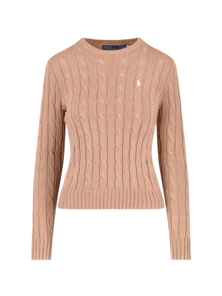Polo Ralph Lauren Logo Embroidered Cable-Knit Jumper