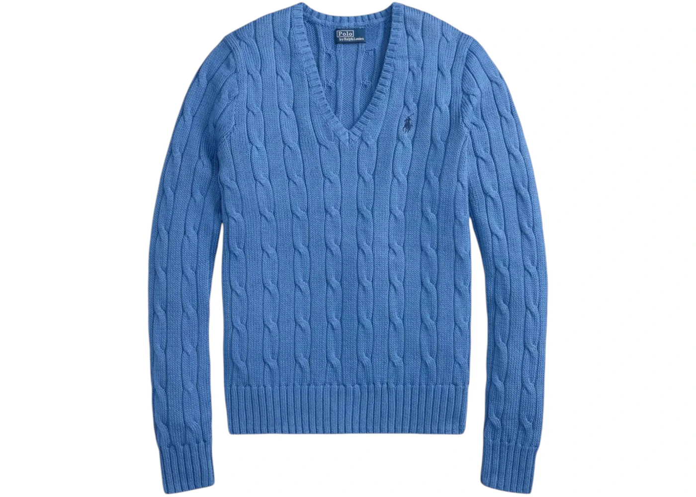 Polo Ralph Lauren Women's Pima Cotton Julianna Long Sleeve Pullover Sweater Nimes Blue