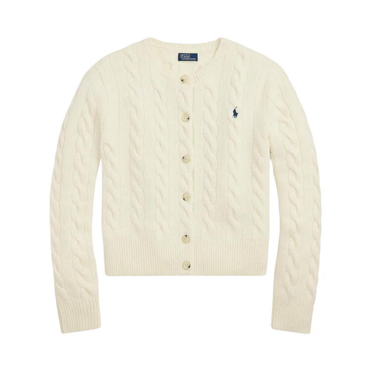 Polo Ralph Lauren Long Sleeve-Crew Neck-Cardigan-Sweater 'Authentic Cream'