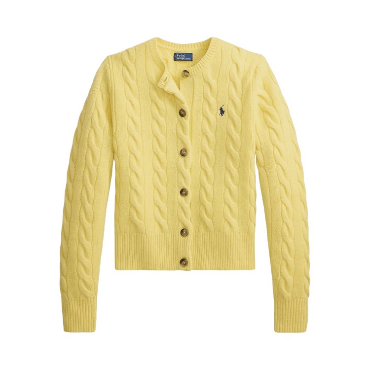 Polo Ralph Lauren Long Sleeve-Crew Neck-Cardigan-Sweater 'Fall Yellow'
