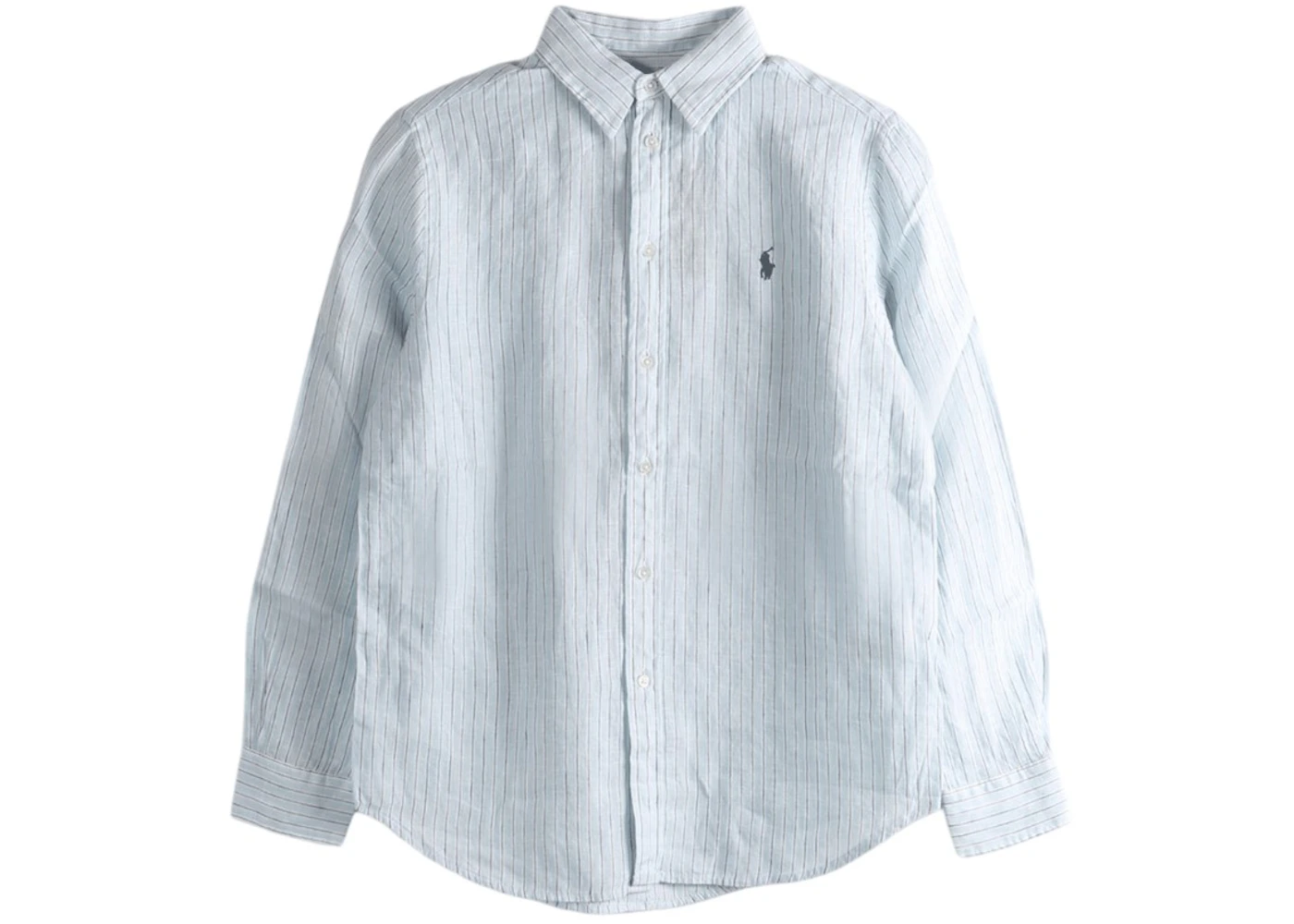 Polo Ralph Lauren Long Sleeve Collared Sport Shirt Blue Blue White