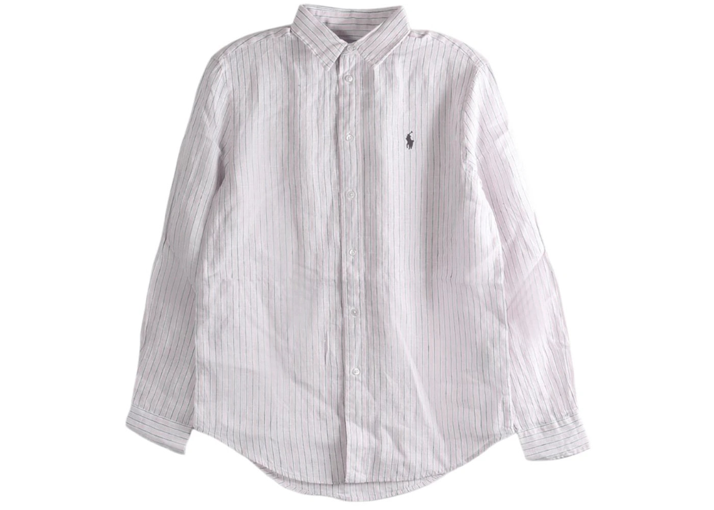 Polo Ralph Lauren Long Sleeve Collared Sport Shirt Hint Of Pink White