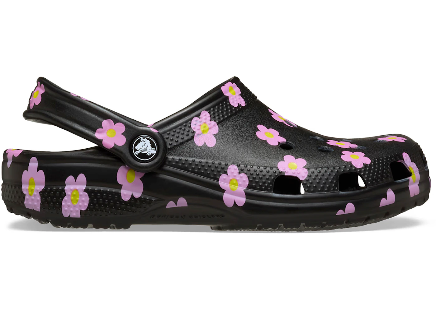 Crocs Classic Flower Clog Black (Kids)