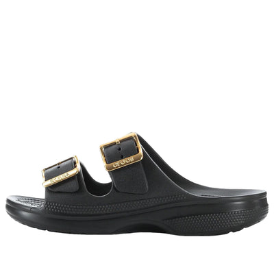 (WMNS) Crocs Metallic Buckle Saturday Sandal 'Black'