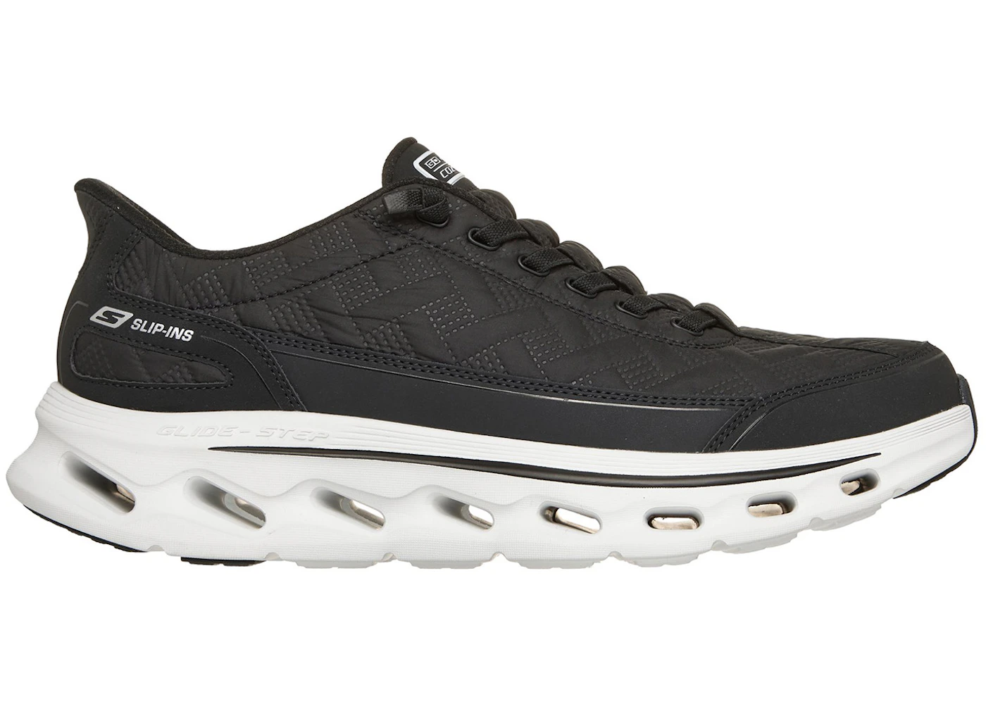 Skechers Slip-ins Go Walk Glide-Step 2.0 Cozy Fit Walker Black White