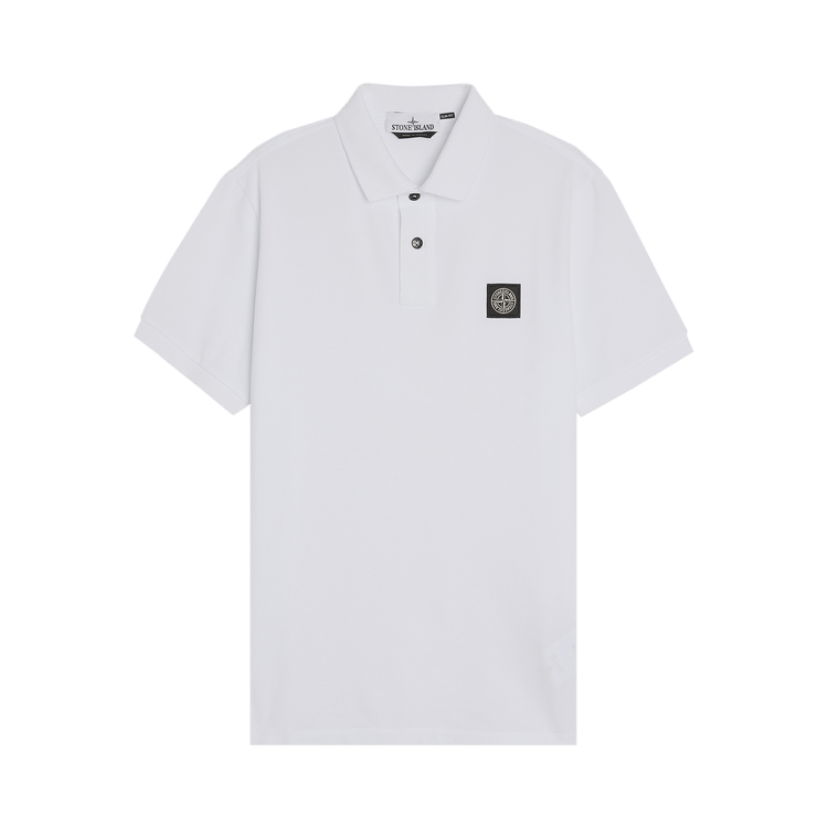 Stone Island Compass Patch Logo Polo 'White'