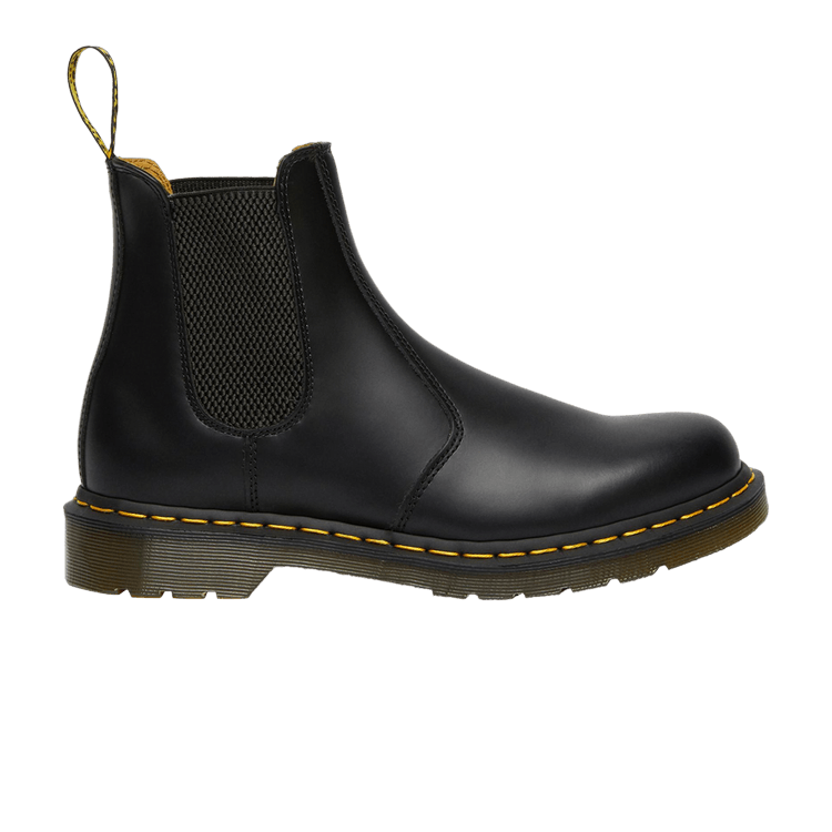 Dr. Martens 2976 Yellow Stitch Smooth Leather Chelsea Boot 'Black'