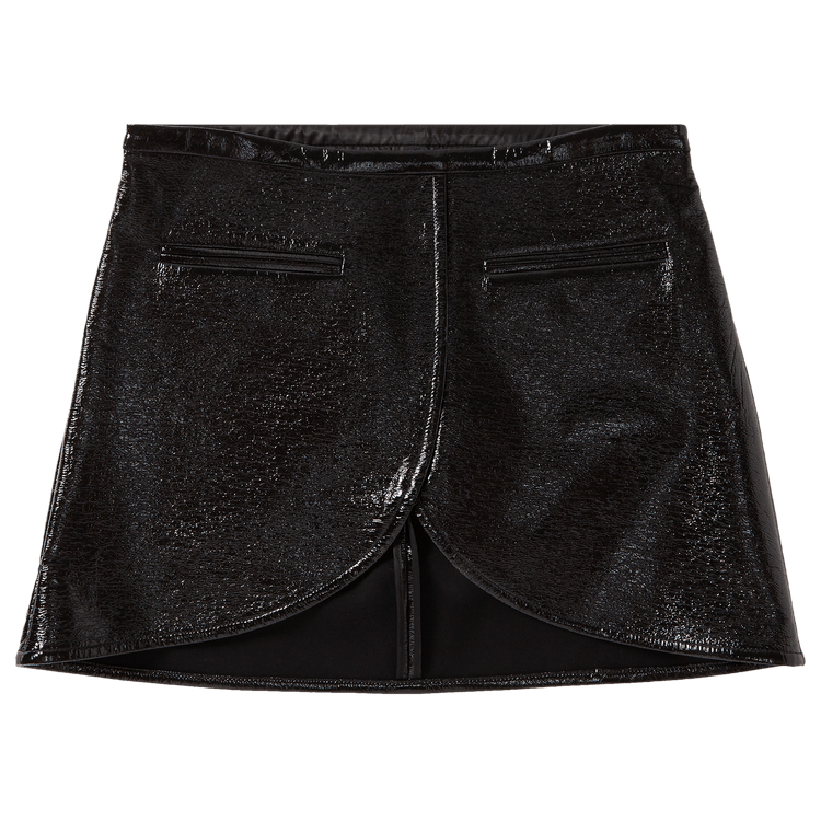 Courrèges Ellipse Vinyl Mini Skirt 'Black'