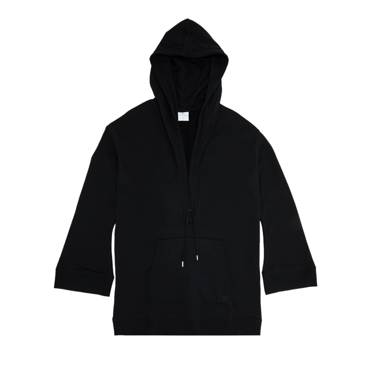 Courrèges Hyperbole Hooded Fleece Dress 'Black'