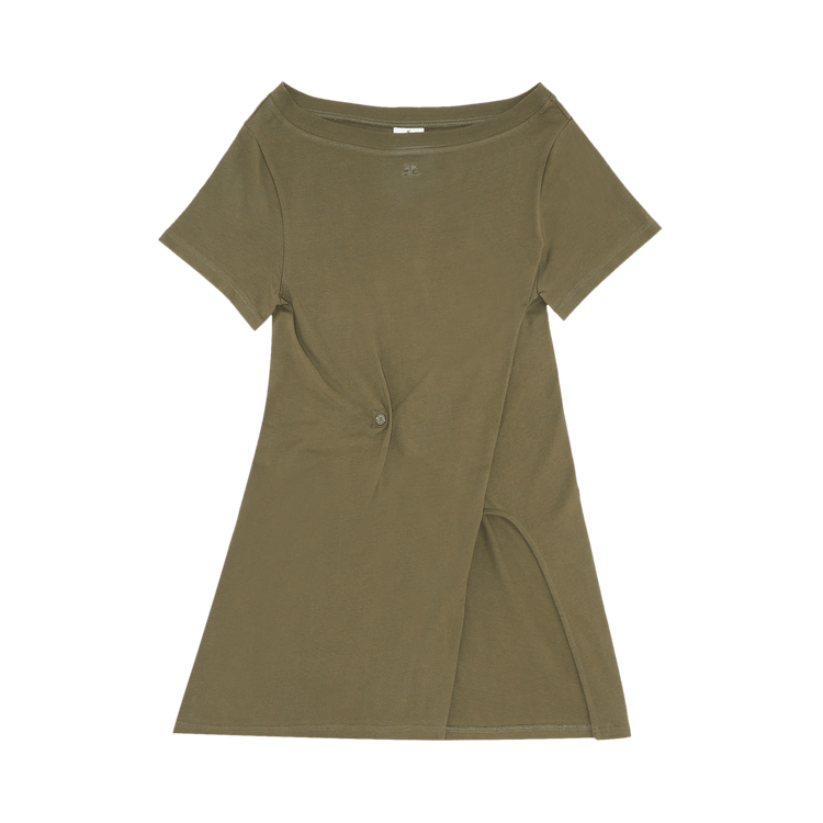 Courrèges Boat Neck Body Mini Dress 'Camouflage'