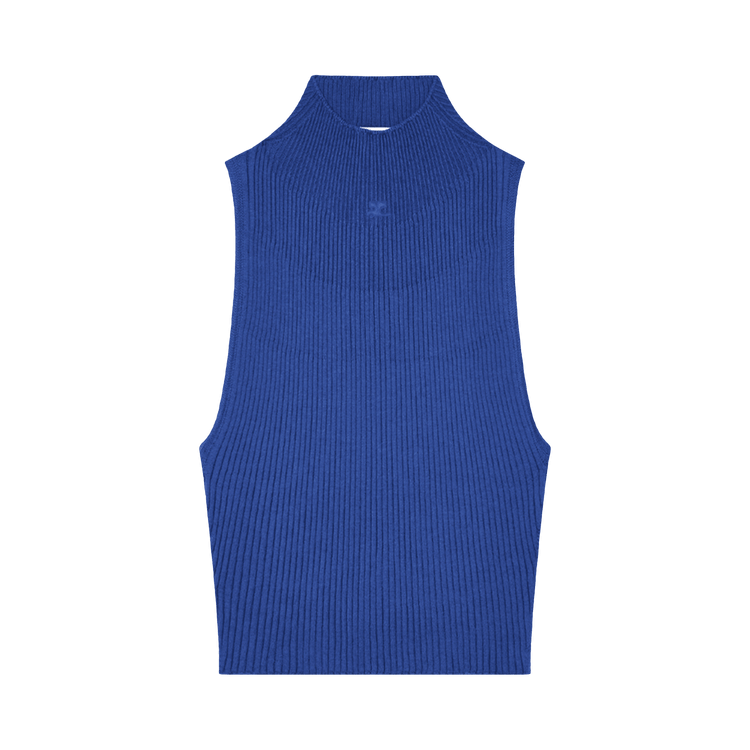 Courrèges Mockneck Light Rib Top 'Sapphire'