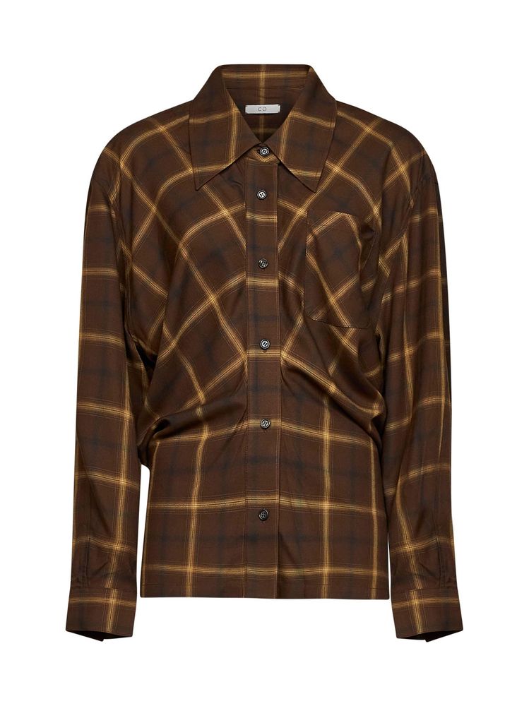 Co Draped Plaid Shirt