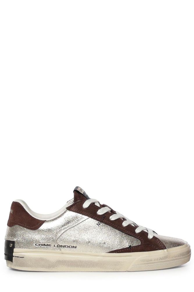 Crime London Contrast Panel Low-Top Sneakers