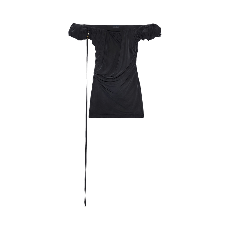 Jacquemus La Robe Ciceri Draped Mini Dress 'Black'