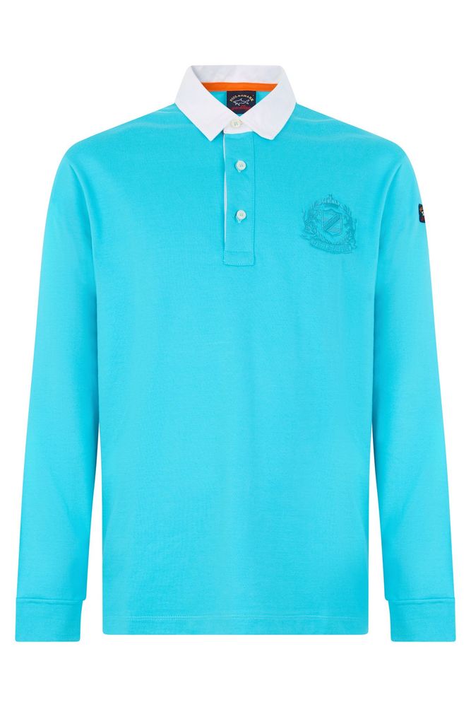 Paul & Shark Long-Sleeve Embroidered Polo Shirt