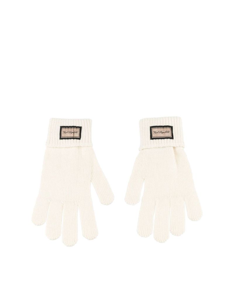 Karl Lagerfeld Logo-Cuff Knit Gloves