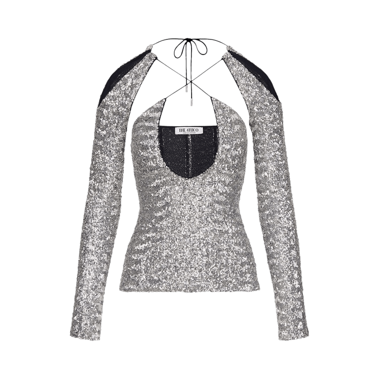 The Attico Zane Top 'Silver'