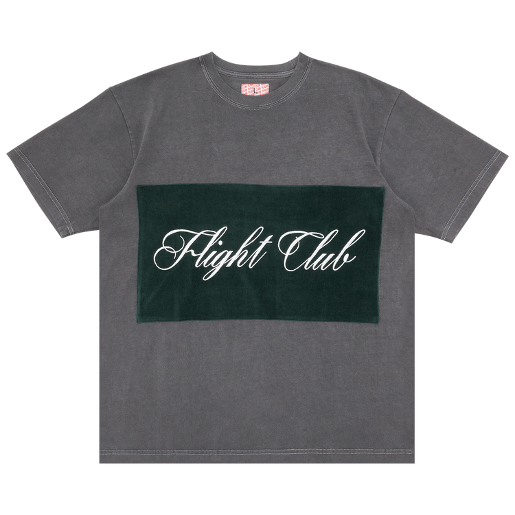 Flight Club Script T-Shirt 'Washed Black/Velour Green'