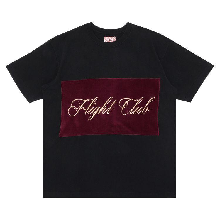 Flight Club Script T-Shirt 'Black/Velour Burgundy'