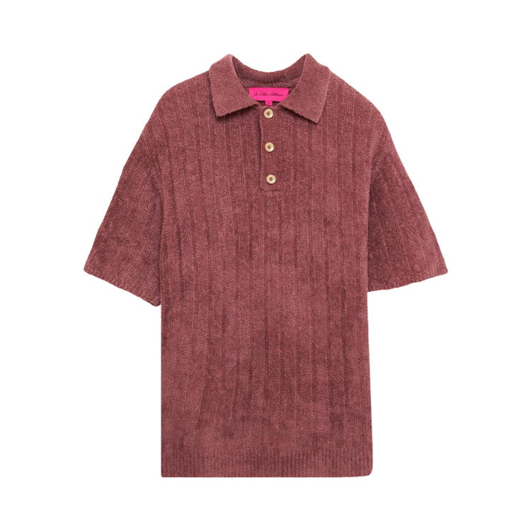 The Elder Statesman Chenille Rib Short-Sleeve Polo 'Napa'