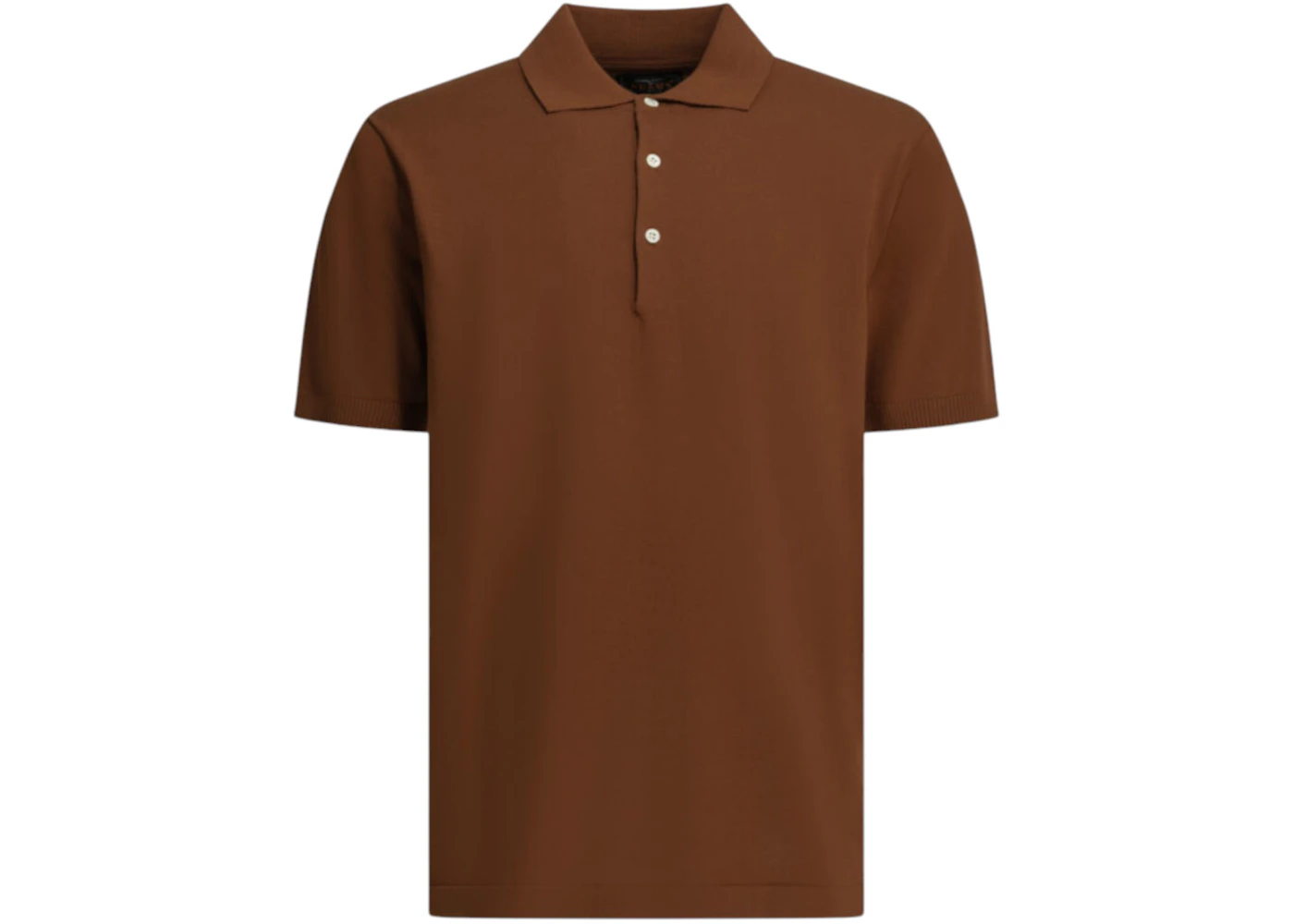 Beams Plus Cotton Button-Down Polo Shirt Brown