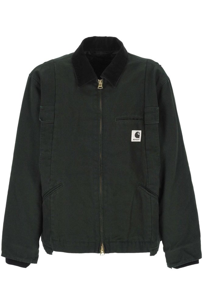 Sacai X Carhartt Logo Patch Zip-Up Jacket