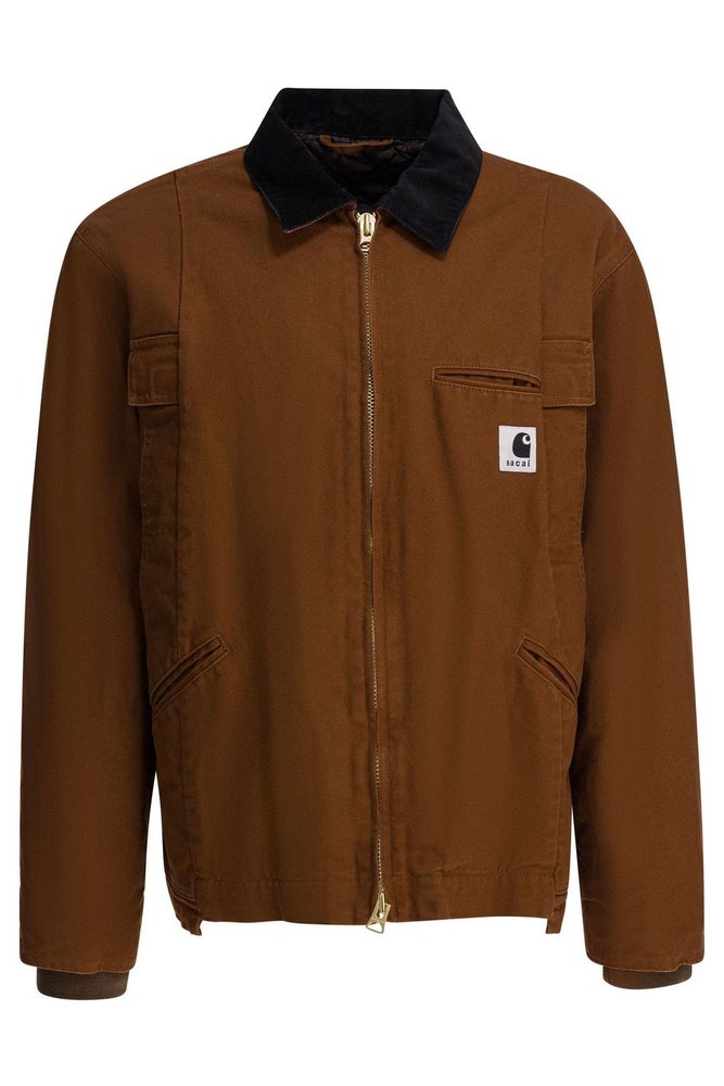 Sacai X Carhartt Logo Patch Zip-Up Jacket