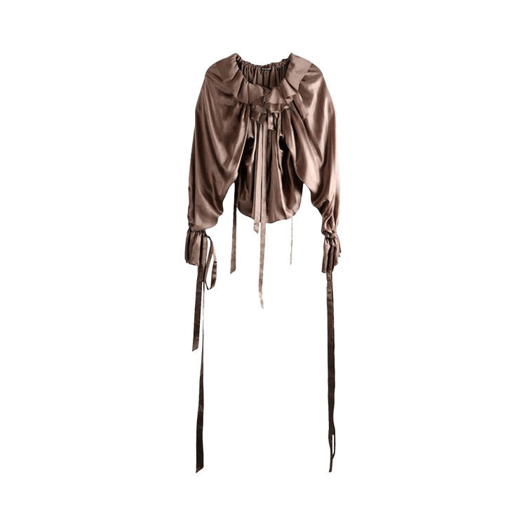 Ann Demeulemeester Stee Ruffled Drawstrings Stain Washe Top 'Antique Rose'