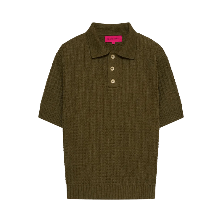 The Elder Statesman Nora Lite Check Polo 'Kelp'