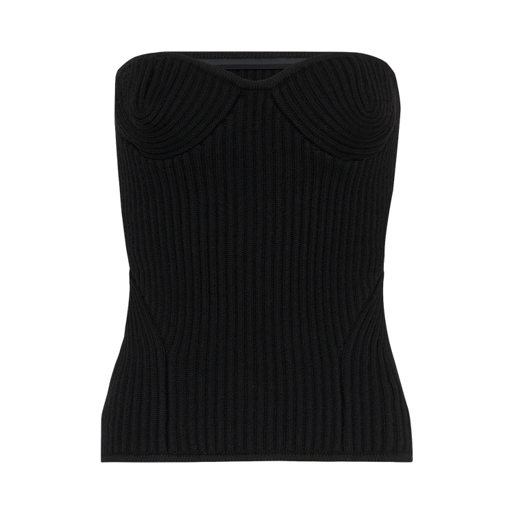Jean Paul Gaultier Ribbed Knit Wool Corset 'Black'