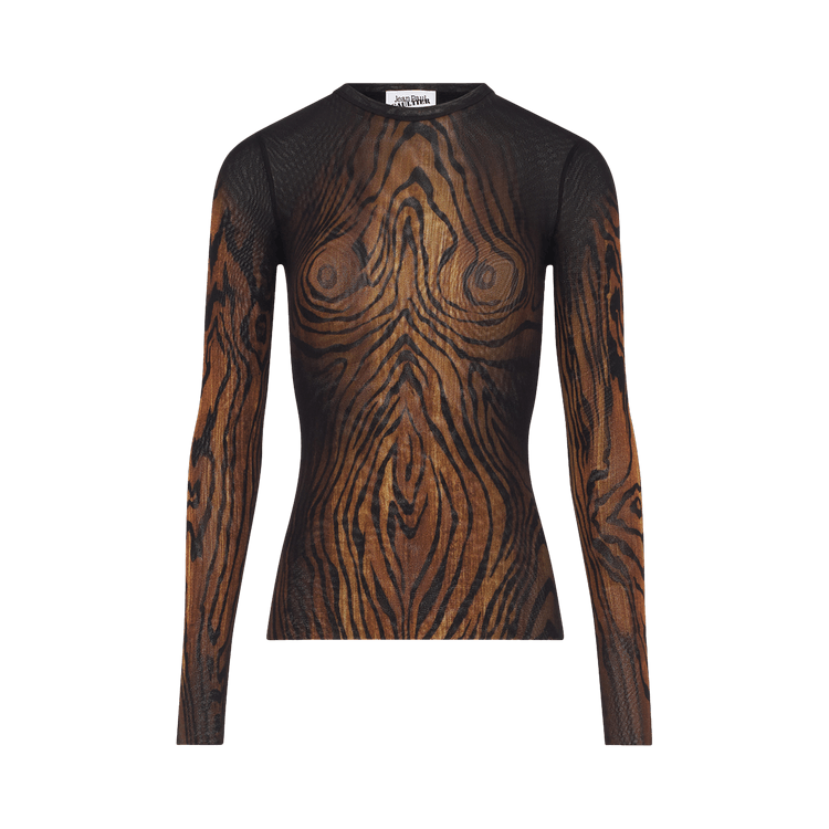 Jean Paul Gaultier Wood Long-Sleeve Top 'Black/Brown'