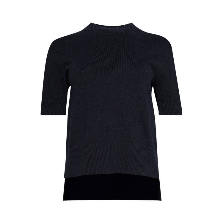 Sacai Poplin Knit Pullover 'Navy Blue Stripe'