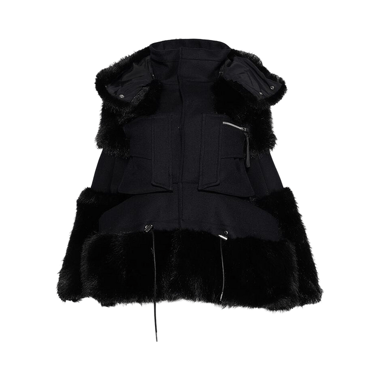 Sacai Wool Melton Blouson 'Navy/Black'