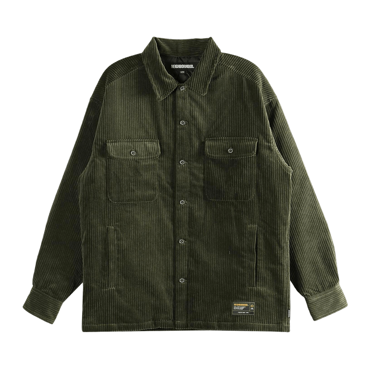Neighborhood Corduroy CPO Long-Sleeve Shirt 'Olive Drab'