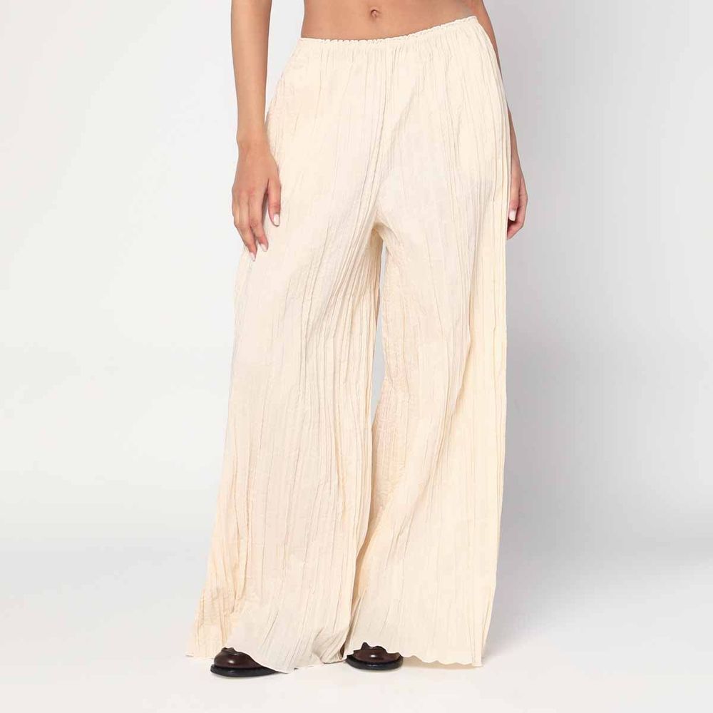 Prada Crinkled Wide-Leg Pants