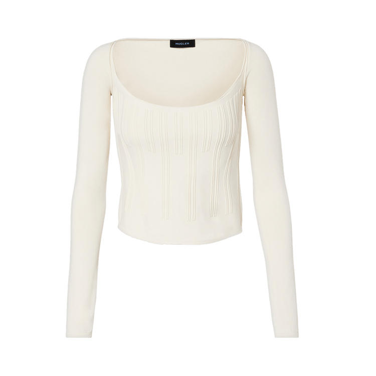 Mugler Long-Sleeve Top 'Snow'