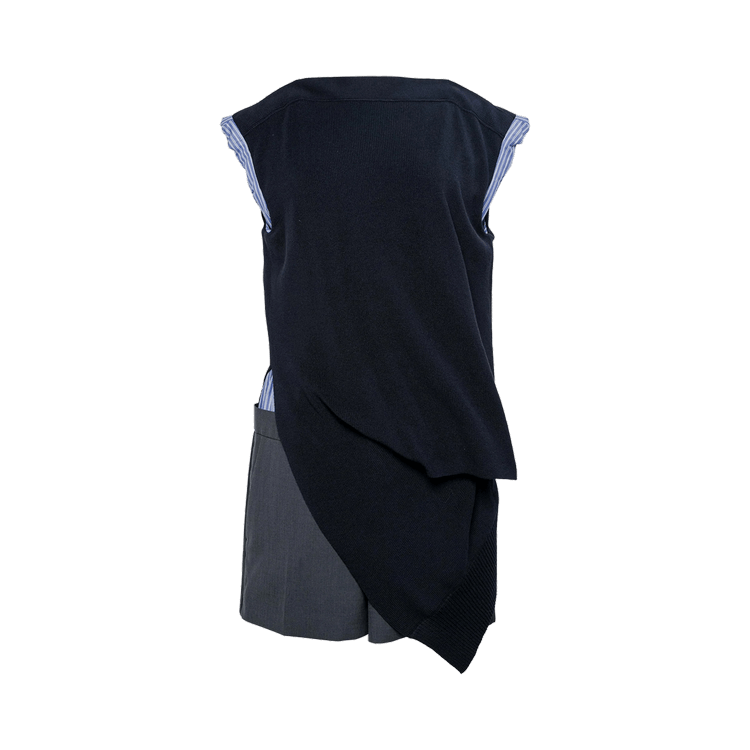 Sacai Suiting x Knit Dress 'Navy/Grey'
