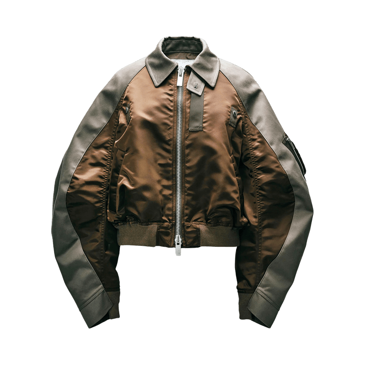 Sacai Cotton Chino x Nylon Twill Blouson 'Brown/Grey'